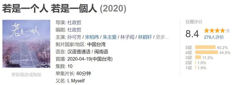 播到只剩一集才发现 这部8 4分新剧真香 若是一个人影评 若是一个人评分